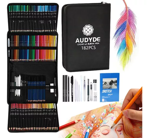 Colores Lápices Kit Dibujo 228pcs, Set De Arte Profesional