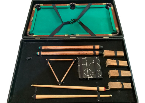Mesa De Billar Mini Goods International Con Estuche - Negro Verde (Usado)