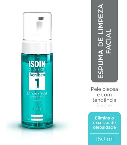 Espuma De Limpeza Facial Acniben 150ml Isdin Oleosa Dia/noite
