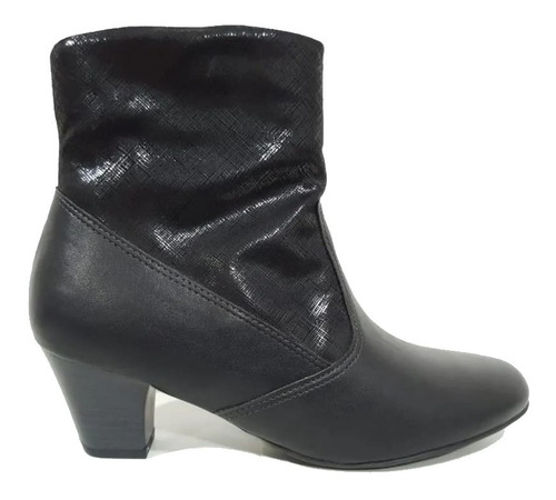 Bota Piccadilly Negra Con Taco