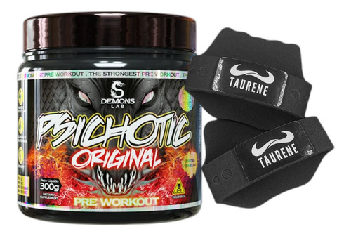 Pre Treino Psichotic Frutas Vermelhas 300g Luva Demons Lab Sabor Sem Sabor