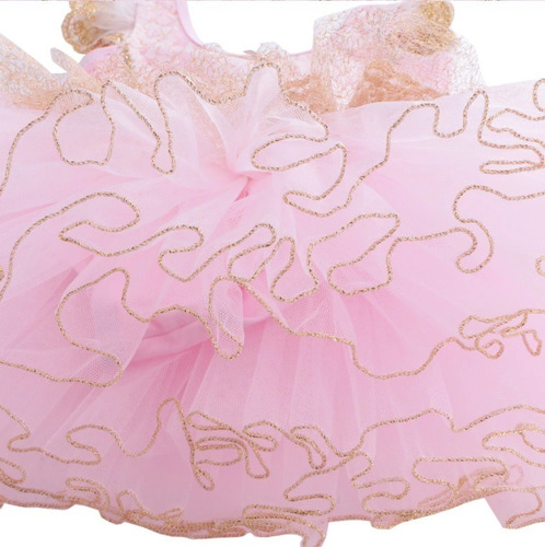 Vestido Infantil Bale Bailarina Flor Renda Saia Tutu Armada