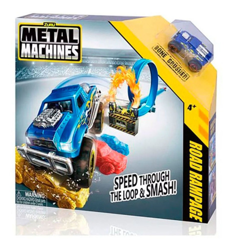 Metal Machines Road Rampage Pista De Autos Con Lanzador Impo