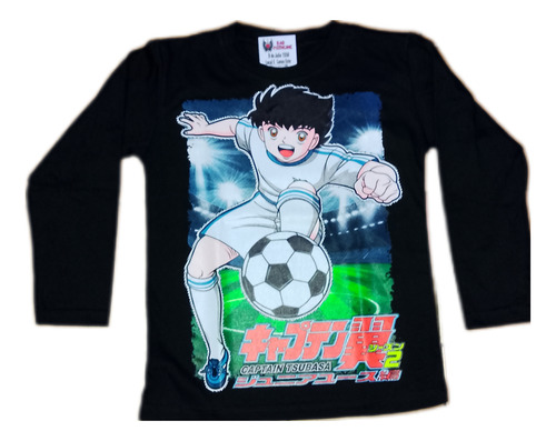 Remera Manga Larga Capitan Tsubasa Fluo Brilla En Oscuridad