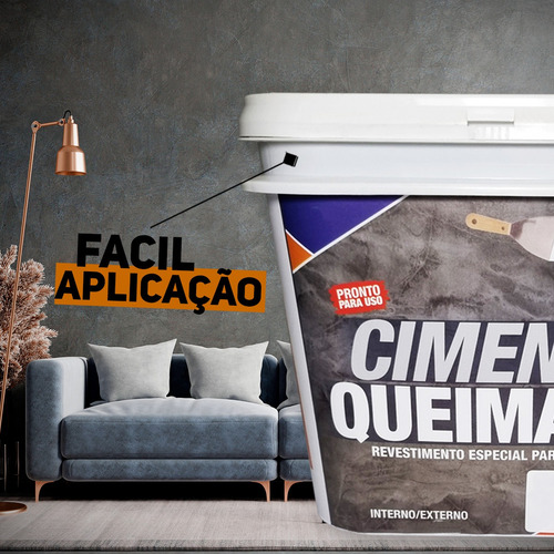 Efeito Cimento Queimado Pronto Pra Uso 3,6l Queimado Escuro
