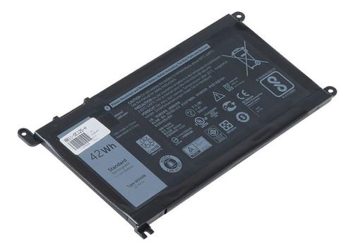 Batería para portátil Dell Inspiron P75f P93g P58f P66f P69g, color negro