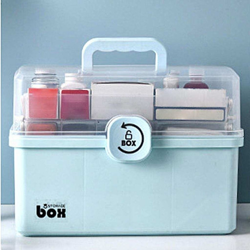 .. Botiquín De Primeros Auxilios De Caja De Azul De 3