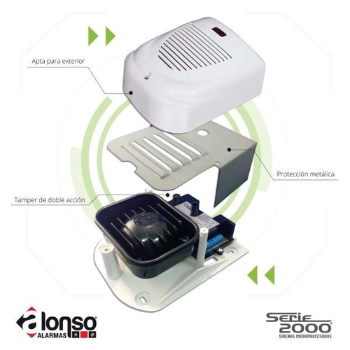 Sirena Alarma Magneto Dinamica Exterior Mp150 Alonso Ppa