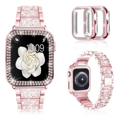 Malla Para Apple Watch Brillante Series6/5/4/3/2/1 Rosa