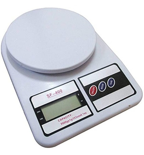 Báscula de cocina digital de 10 kg, blanca, alta precisión, capacidad máxima de 10 kg, color blanco