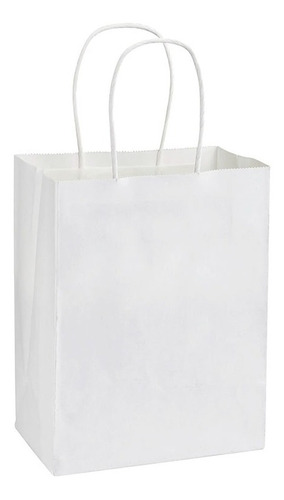 Bolsa De Papel Kraft 15x20x10cm Color Blanca 12u