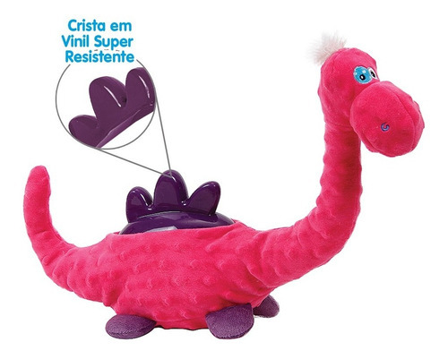 Brinquedo Para Cães De Pelúcia Dinopet Chalesco Cor Rosa