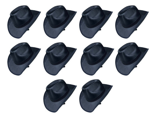 10 Sombreros Vaquero Texano Liso Rodeo Mayoreo 10 Piezas