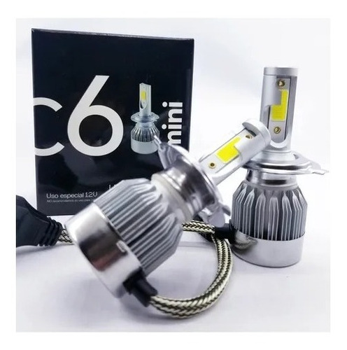 Kit Cree Led C6 Cob H4 + 2 Leds Gol Corsa Duna Uno Ka 