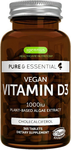 Vitamina D3 Igennus - 1000iu Vegana 365 Capsulas