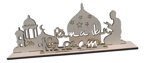 Adorno De Mesa De Madera Diy Eid Mubarak, Estilo A