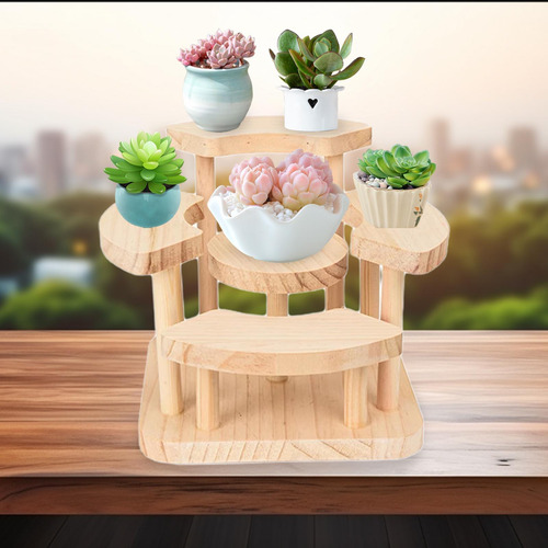 Elegante Vitrina De Madera Para Exhibir Figuras Escalera