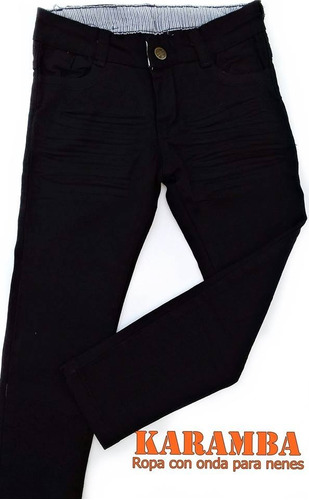 Pantalon Bengalina  Jeans Negro Nene De Vestir. 