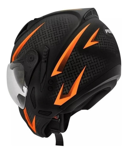 Capacete para moto multi-modular Peels Mirage Storm preto/laranja M