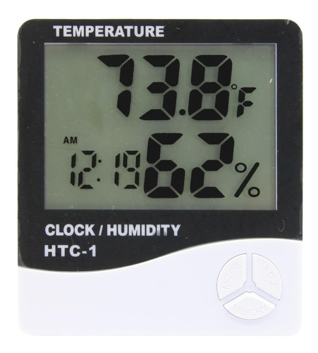 4 Higrómetro Digital Htc-1 Termómetro Interior Reloj Alarma
