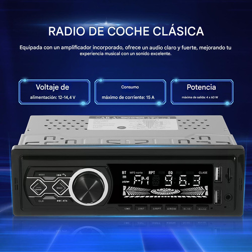 Autoestéreo Mp3 Reproductor Bluetooth Para Coche