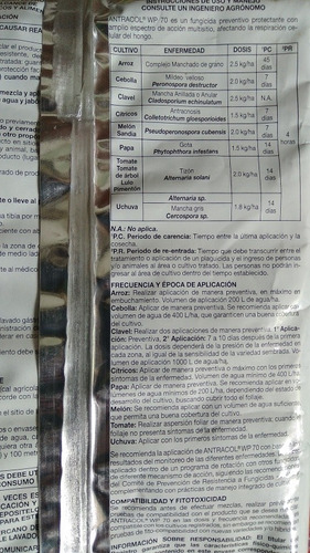 Imagen 2 de 2 de Fungicida Agricola Curaxil Mancozob Antracol