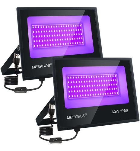 Meekbo 2 Luz Led Negra 60 W Uv Para Exterior Enchufe Ip66