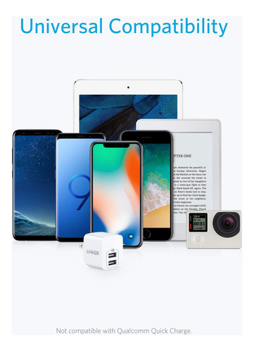 Cargador Usb Anker, Paquete De 2 Adaptadores De Cargador De