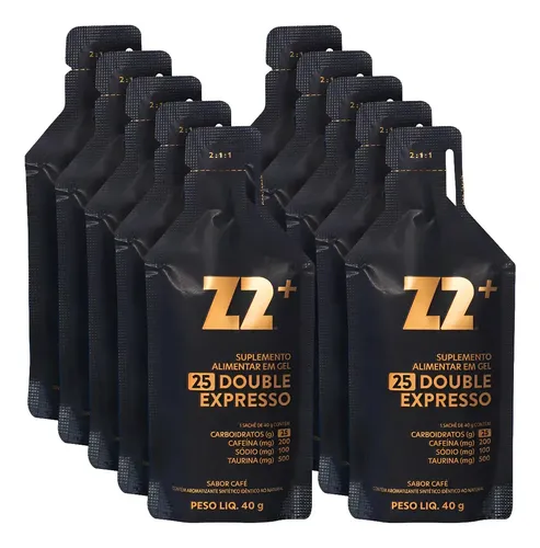 Energy Gel Z2+ Double Expresso Box 10 Unidades Sachê 40g Double Expresso Z2 PERF