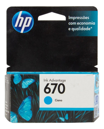 Cartucho De Tinta Hp 670 Cian Original