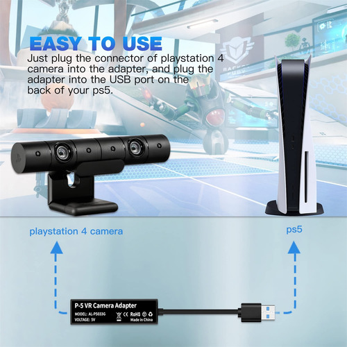 Adaptador De Cámara Para Cable Conversor Psvr/ps5 Vr, 5 Cons