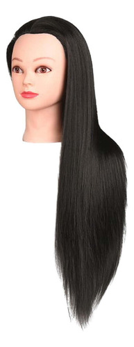 2 Cabezotes Maniquí Cabello 70% Natural Black With Makeup
