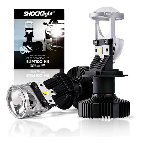 光 Par Ultra Led H4 Projetor Elíptico Shocklight Canbus 5.200lm