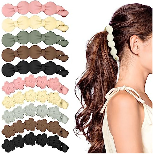 Ceenna 10 Pcs Bow Oval Banana Clips Cabello Vintage Bc54x