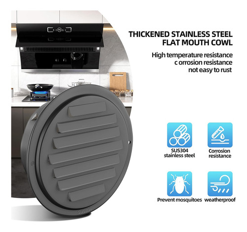 Rejillas De Ventilación De Acero Inoxidable 304 De 4 Pulgada