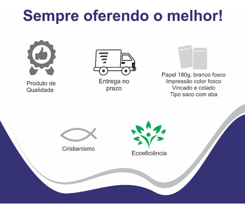 Envelope De Dízimo E Oferta Personalizado 500 Unidades
