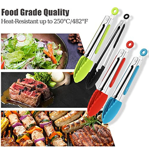 Yawall Tongs For Cooking 2 Pcs Kitchen Tongs With Silicone T