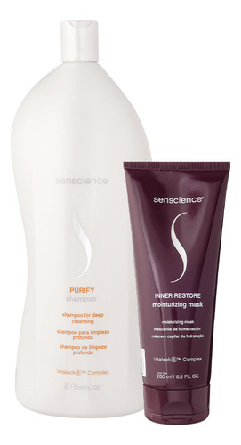 Kit Senscience Purify Shampoo 1l E Inner Restore Máscara