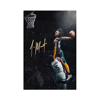 Ja Morant Poster Basketball Portrait Art 1 Picture Canv...