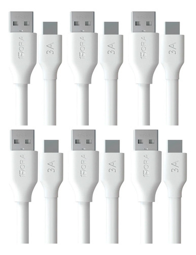 Kit 6 Cabos Tipo C Carregar Celular E Dados 1hora 1m