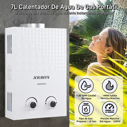 Calentador De Agua 7l Instantaneo Boiler De Paso Gas Lp