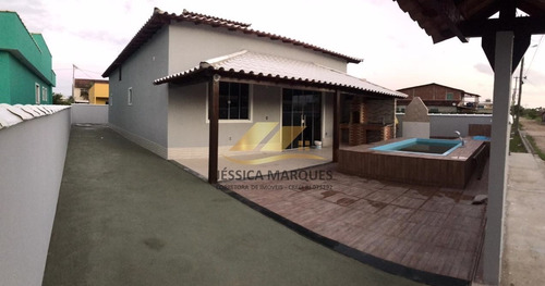 42-3 Casa 2 Quartos, Piscina E Área Gourmet Em Unamar - Cf