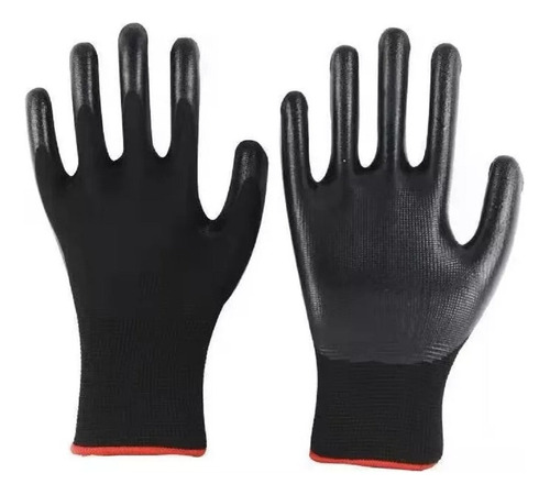 Guantes Nylon Poliuretano X12 Pares Mecánico Seguridad 