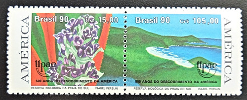 Brasil Flores, Yv 1986 A 5to Centen América 1990 Mint L18867