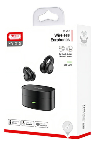 Fone De Ouvido Bluetooth 5.2 De Condução Aérea Xo-g10 Cor Preto Cor da luz Verde