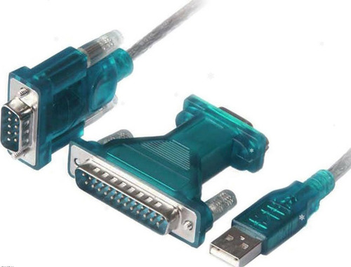 Cable Adaptador De Usb A Serial Db9 Macho Y Serial Db25 Mach