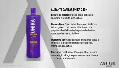 Imagem 3 de 4 de Nova Escova Progressiva Agilise Unika Ojon Sem Formol 1l