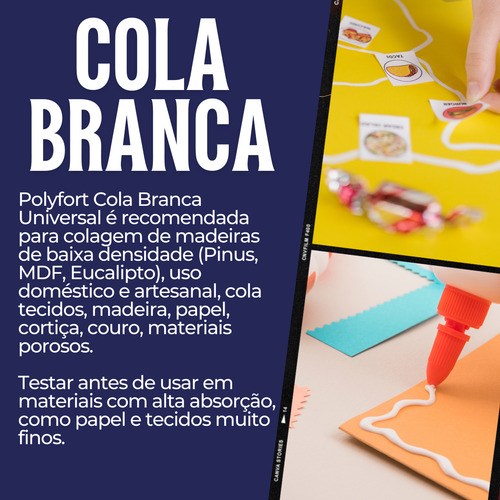 Cola Branca Polyforty Universal 500G Pulvitec Branco