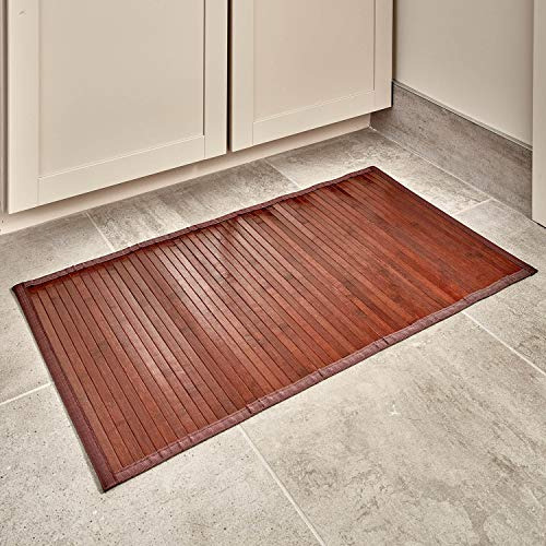 Idesign Formbu Bamboo Floor Mat Non-skid, Water-resista