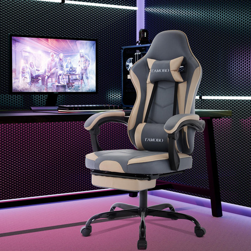 Silla De Juegos Con Soporte Lumbar Ergonómico Y Reposapiés